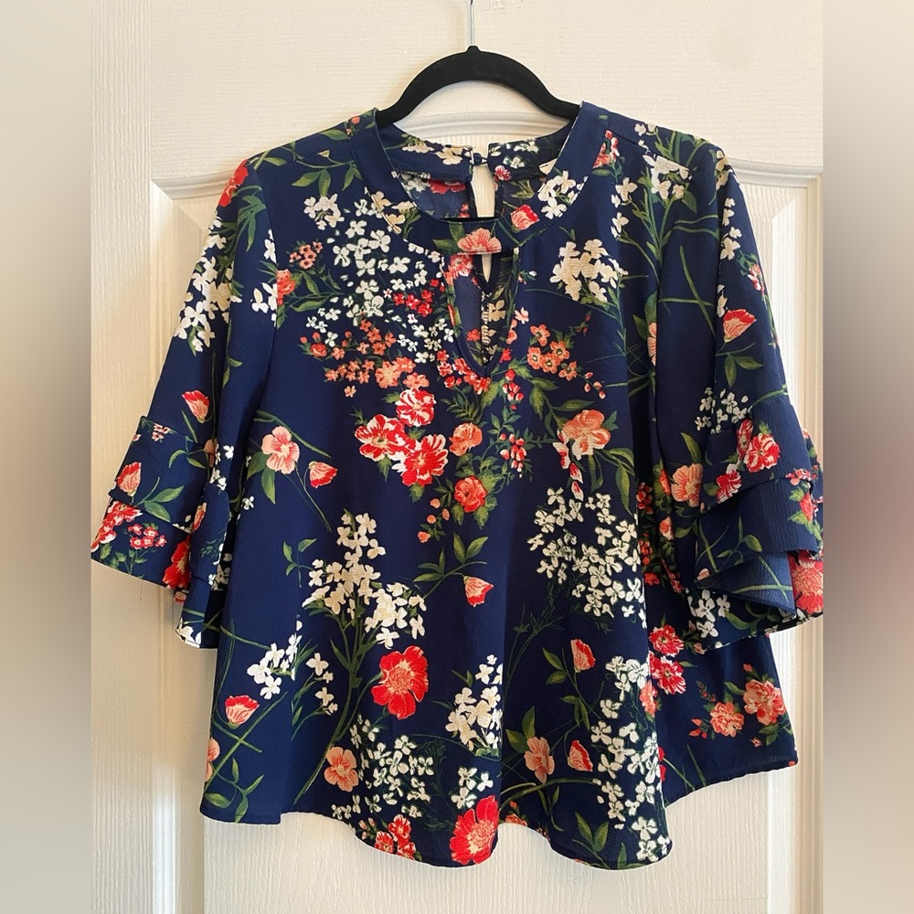 Floral Navy Women's Top